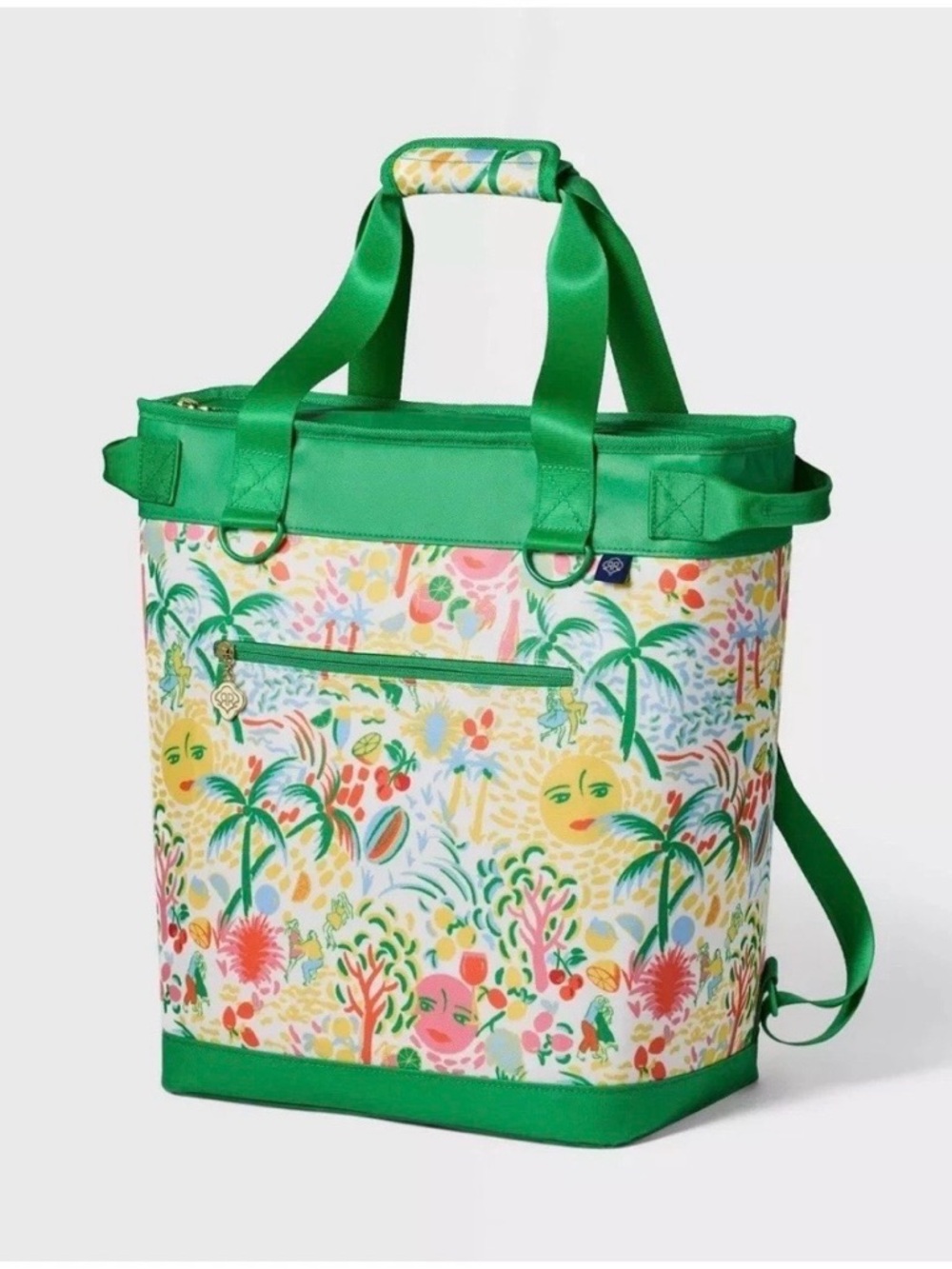 Roller Rabbit Green-Trim Tropical Print Tote